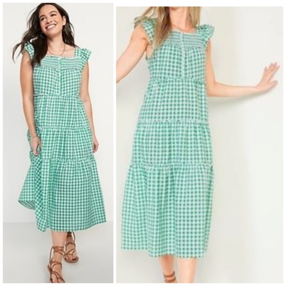 Old Navy Dresses & Skirts - Old Navy Gingham Midi Dress Size M